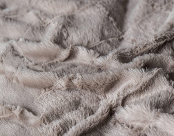 Sleeptime Faux Fur Check Taupe 200x200/220 cm - Afbeelding 5