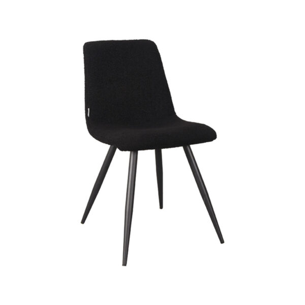 LABEL51 Eetkamerstoel Jep - Zwart - Teddy - Black Frame