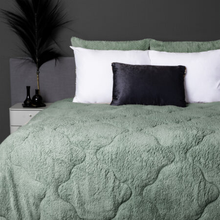Lazy All-in one Lazy Dekbed Teddy Donker groen 240 x 200