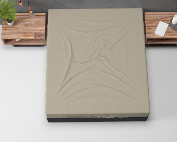 Sleeptime Flanel Basic Hoeslaken Taupe 180 x 200 - Afbeelding 4