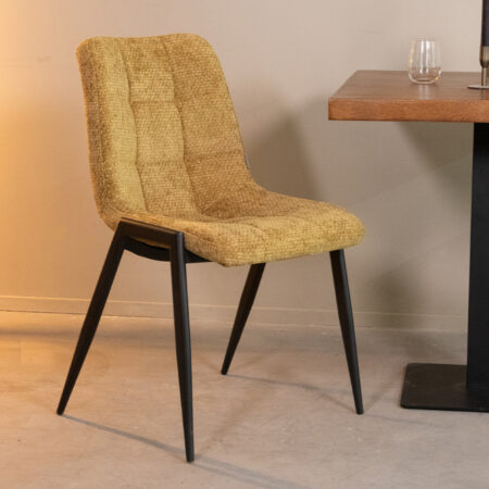 LABEL51 Eetkamerstoel Noor - Mustard - Elite - Black Frame