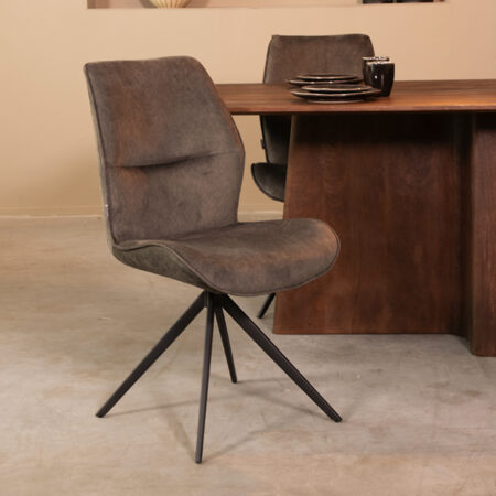 LABEL51 Eetkamerstoel Comfy - Antraciet - Cosmo - Black Frame