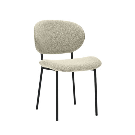 LABEL51 Eetkamerstoel Senn - Naturel - Boucle - Black Frame