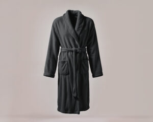 Coral fleece Badjas Zwart M/L