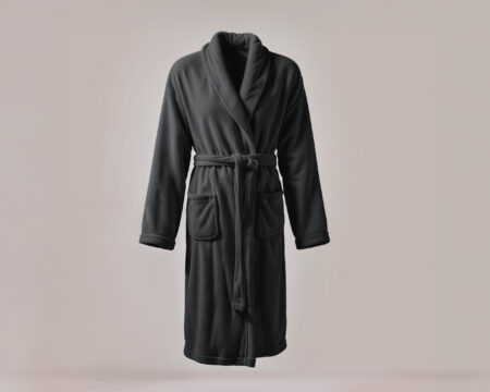 Coral fleece Badjas Zwart M/L