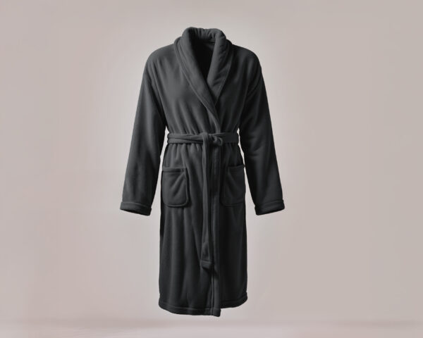 Coral fleece Badjas Zwart M/L