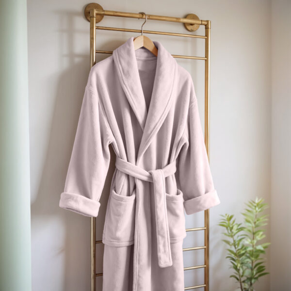 Coral fleece Badjas Poeder roze 1-2 jaar