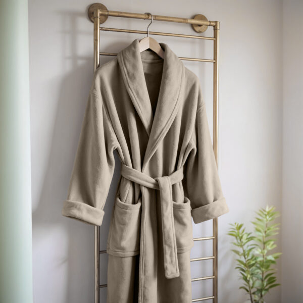 Coral fleece bathrobe Stone Pearl M/L