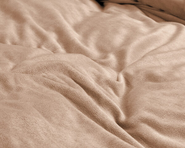 Sleeptime Velvet Uni Dekbedovertrek Nude 200 x 220 cm - Afbeelding 4