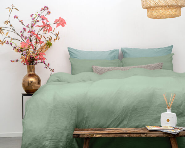 Dreamhouse Mousseline Perkal Groen 200 x 200/220 cm - Afbeelding 3