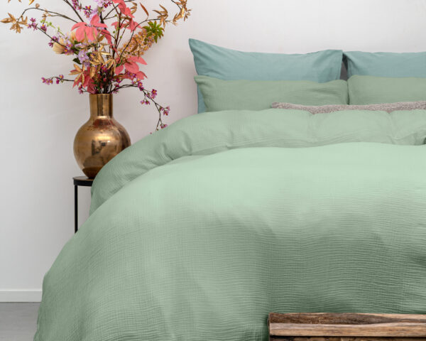 Dreamhouse Mousseline Perkal Groen 200 x 200/220 cm - Afbeelding 4