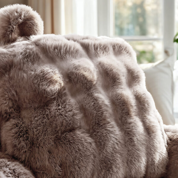 Primaviera Deluxe Bedrest Pompom Taupe 34 x 50 cm - Afbeelding 4