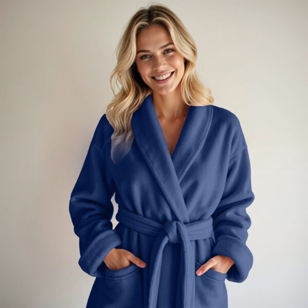 Dreamhouse Coral fleece Badjas Navy L/XL - Afbeelding 3