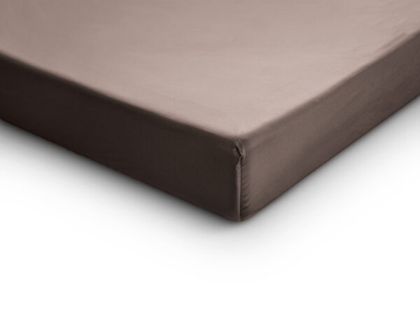 Primaviera Deluxe Satijnen Hoeslaken Taupe 90 x 200 cm - Afbeelding 4
