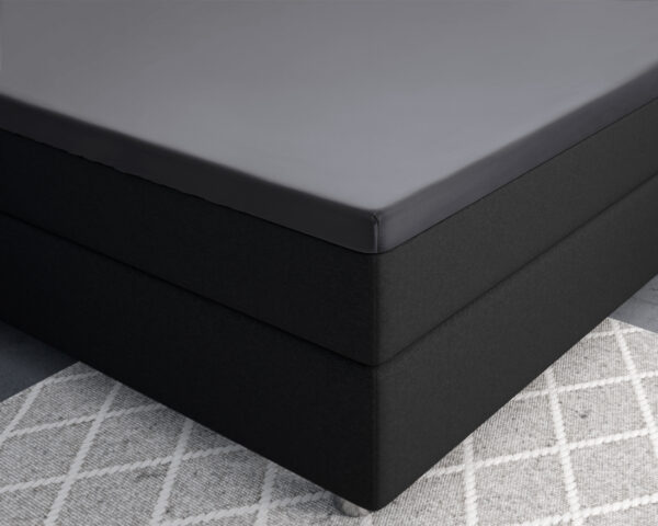 Primaviera Deluxe Topper Satijn Hoeslaken Antraciet 90 x 220 cm - Afbeelding 3