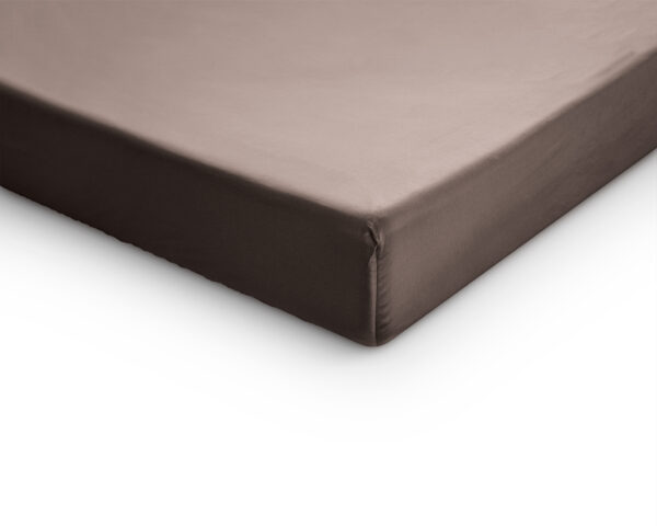 Primaviera Deluxe Topper Satijn Hoeslaken Taupe 90 x 220 cm - Afbeelding 4
