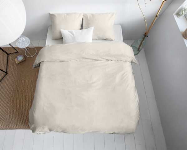 Primaviera Deluxe Uni Satijn Dekbedovertrek Creme 240 x 200/220 cm - Afbeelding 3