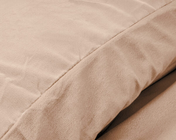 Sleeptime Velvet Uni Dekbedovertrek Nude 140 x 220 cm - Afbeelding 3