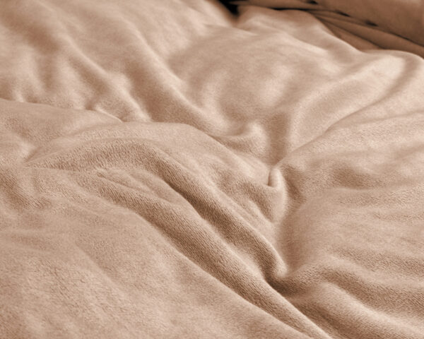 Sleeptime Velvet Uni Dekbedovertrek Nude 140 x 220 cm - Afbeelding 4