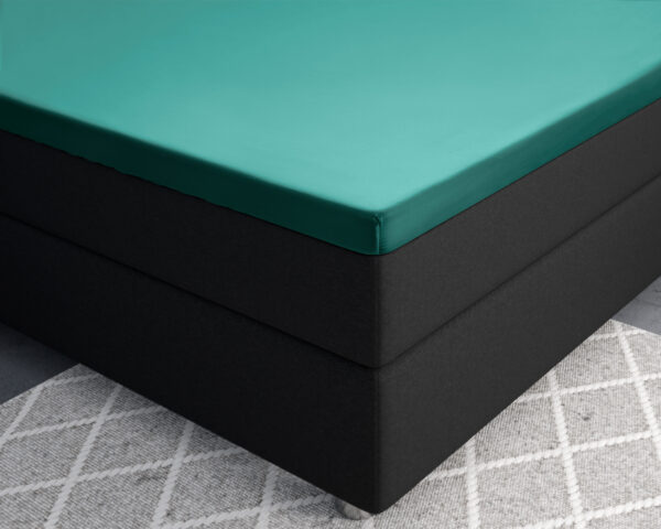 Primaviera Deluxe Topper Satijn Hoeslaken Donker Groen 90 x 220 cm - Afbeelding 3