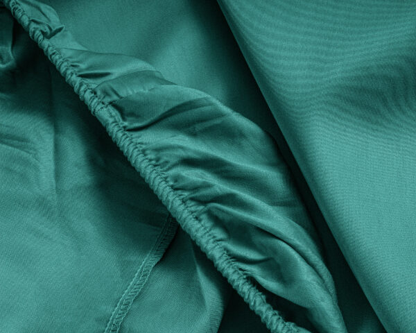 Primaviera Deluxe Topper Satijn Hoeslaken Donker Groen 90 x 220 cm - Afbeelding 5