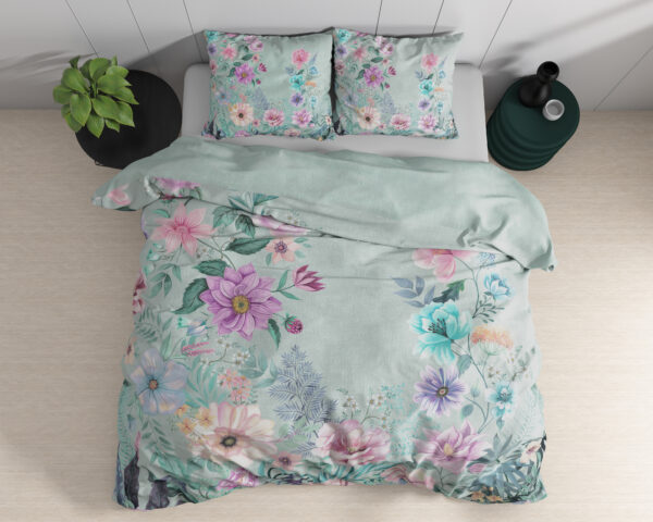 Dreamhouse Flore Blauw 200 x 200/220 + 2 x kussenslopen 60x70 cm - Afbeelding 5