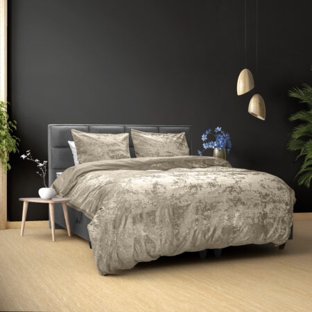 Crushed velvet Grijs/Taupe 140 x 200/220