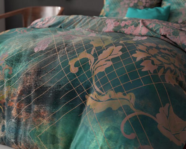 Sleeptime Raddison Flower Groen 200 x 200/220 cm - Afbeelding 4