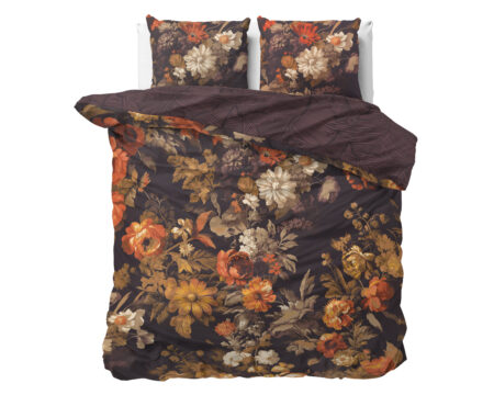 Art flowers Bruin 140X200/220 + 1 x kussensloop 60x70