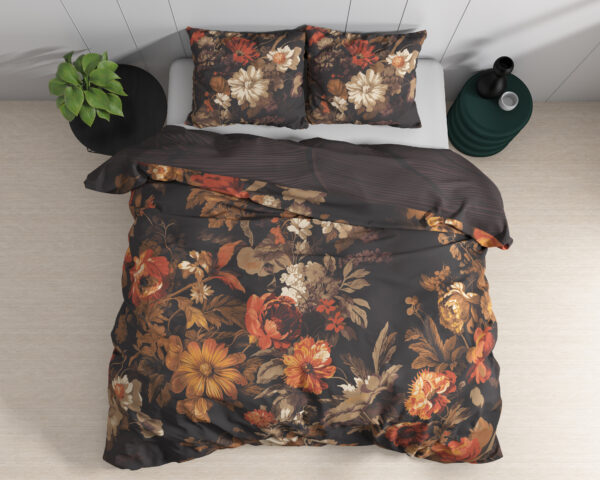 Art flowers Bruin 140X200/220 + 1 x kussensloop 60x70