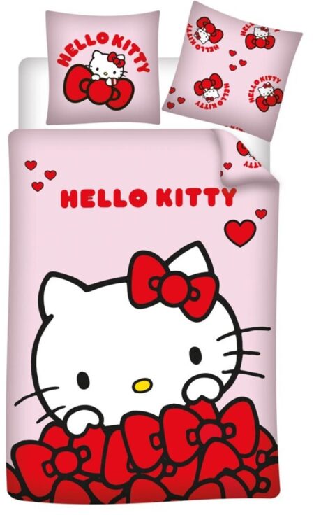 Hello Kitty Dekbedovertrek roze 140 X 200 cm - 65 x 65 cm - polykatoen - pre order