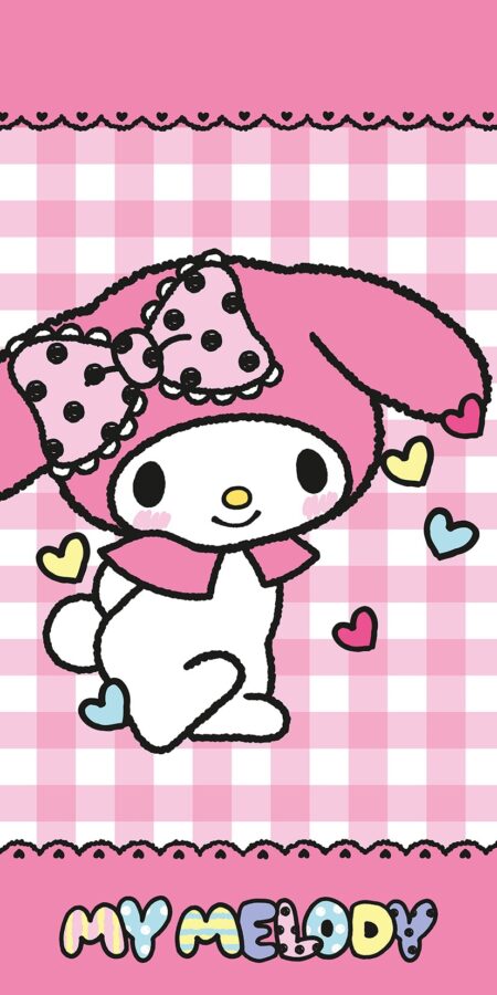 Hello Kitty handdoek roze  70 x 140 cm