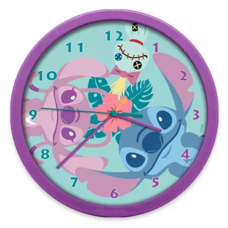 Stitch en angel wandklok 25 cm