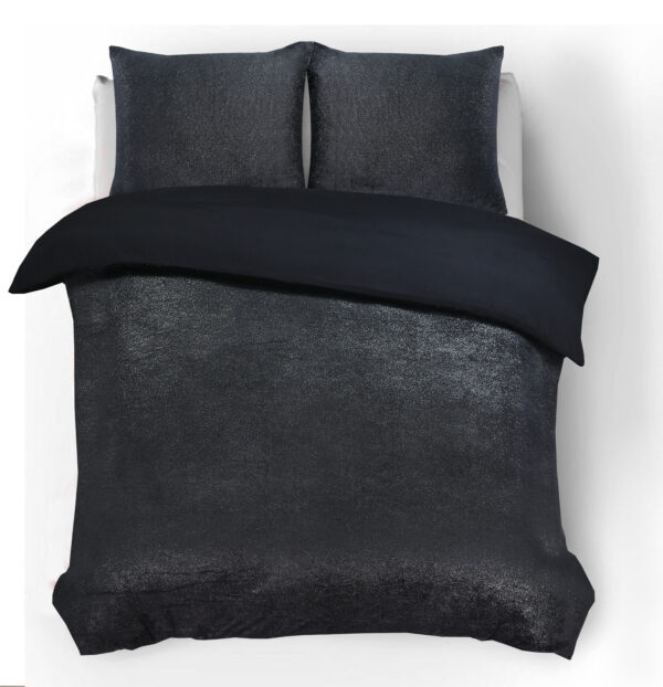 Glamour Flanel Deco Foil Zwart 140 x 200/220