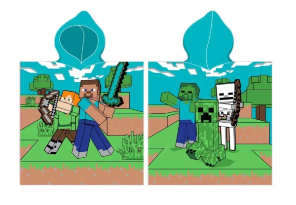 Minecraft poncho 50 x 115 cm - katoen