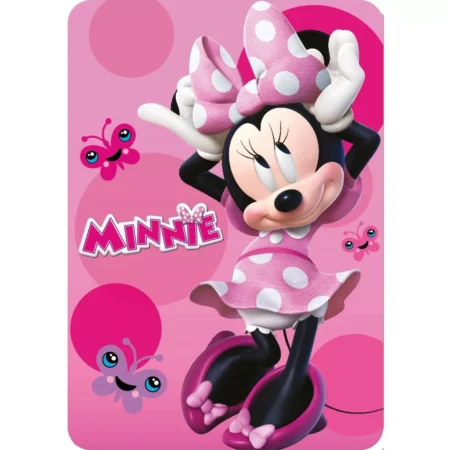 minnie mouse fleece deken roze