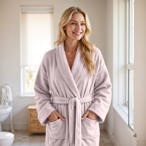Dreamhouse Coral fleece Badjas Poeder roze S/M - Afbeelding 4