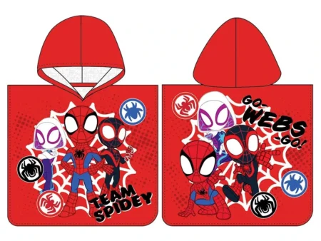 Spidey poncho 50 x 115 cm - polyester - rood