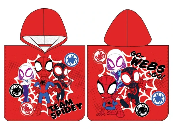 Spidey poncho 50 x 115 cm - polyester - rood