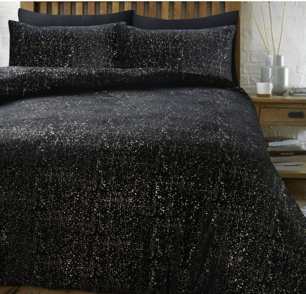 Glamour Flanel Sprankle Foil Zwart 140 x 200/220