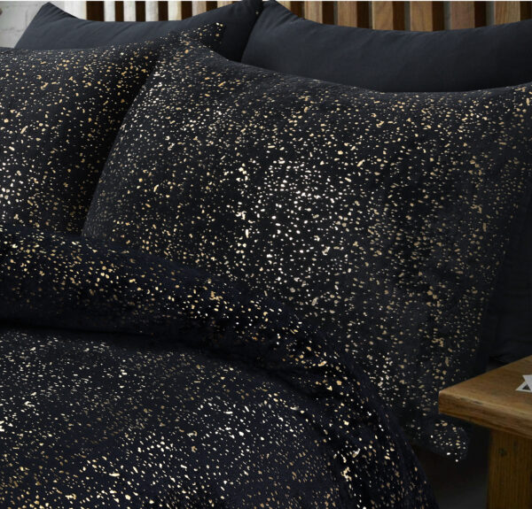Sleeptime Glamour Flanel Sprankle Foil Zwart 140 x 200/220 cm - Afbeelding 3