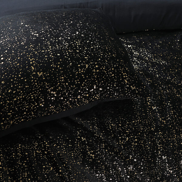 Sleeptime Glamour Flanel Sprankle Foil Zwart 140 x 200/220 cm - Afbeelding 5