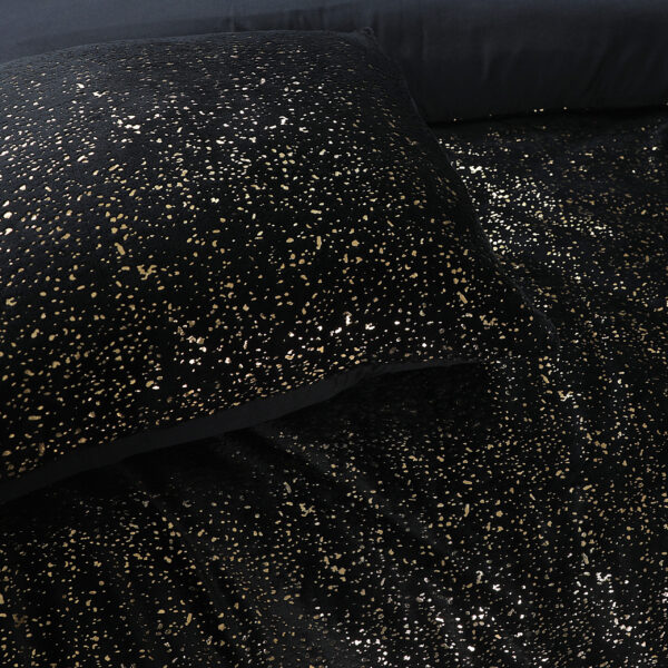 Sleeptime Glamour Flanel Sprankle Foil Zwart 200 x 200/220 cm - Afbeelding 5