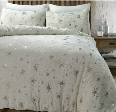 Glamour Flanel Stars Foil Creme 240 x 200/220