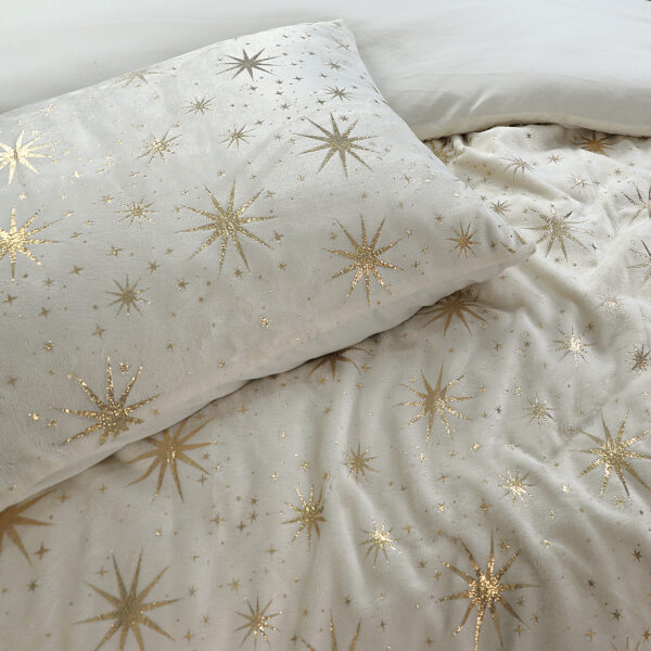 Sleeptime Glamour Flanel Stars Foil Creme 140 x 200/220 cm - Afbeelding 5