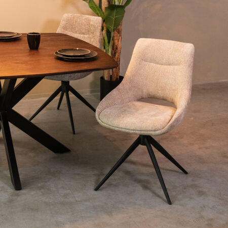 LABEL51 Eetkamerstoel Marlow - Clay - Elite - Black Frame