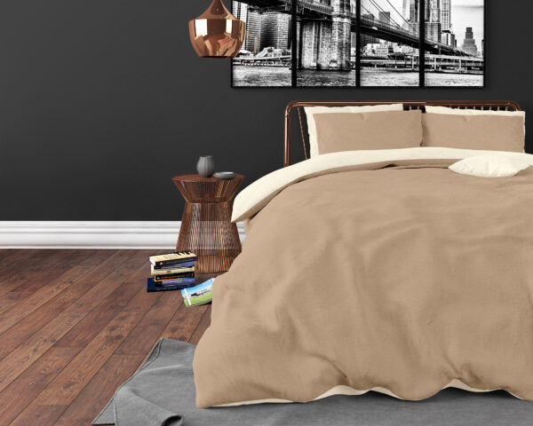 Zensation Twin Face Creme/Taupe 240 x 220 cm - Afbeelding 3