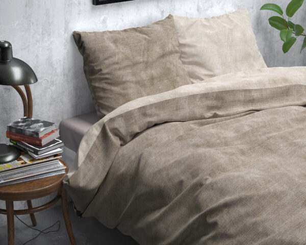 Sleeptime Flanel  Washed Cotton Taupe 140 x 200/220 cm - Afbeelding 3