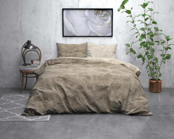 Sleeptime Flanel  Washed Cotton Taupe 140 x 200/220 cm - Afbeelding 5
