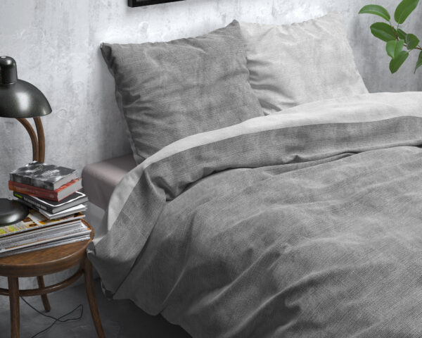 Sleeptime Flanel Washed Cotton Grijs 140 x 200/220 cm - Afbeelding 3